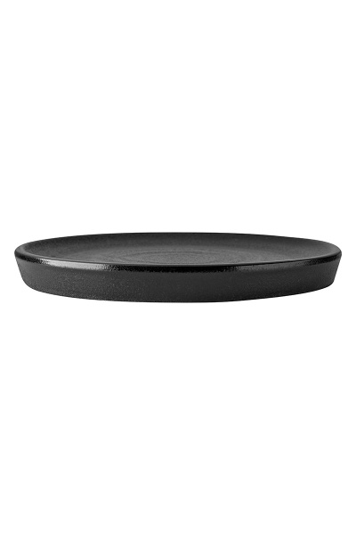 Тарелка круглая черная фарфоровая "Ink Circles", 203х203х20 мм, BUFETT, 640120