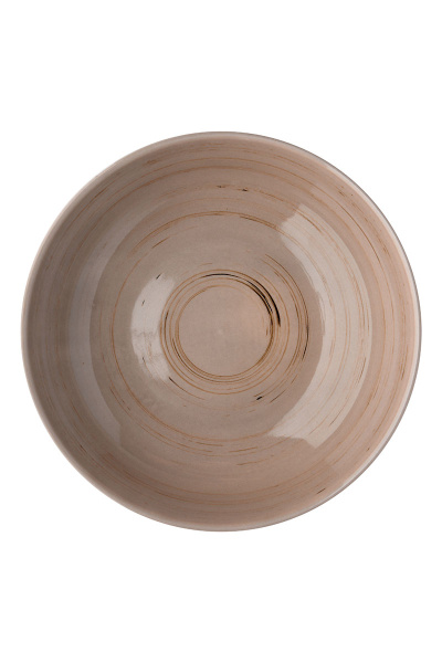 Тарелка круглая коричневая фарфоровая "Meteor Shower", 208х208х50 мм, BUFETT, 640113
