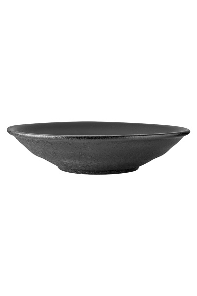 Тарелка глубокая, черная, фарфоровая "Ink Circles", диаметр 205 мм, BUFETT, 640119